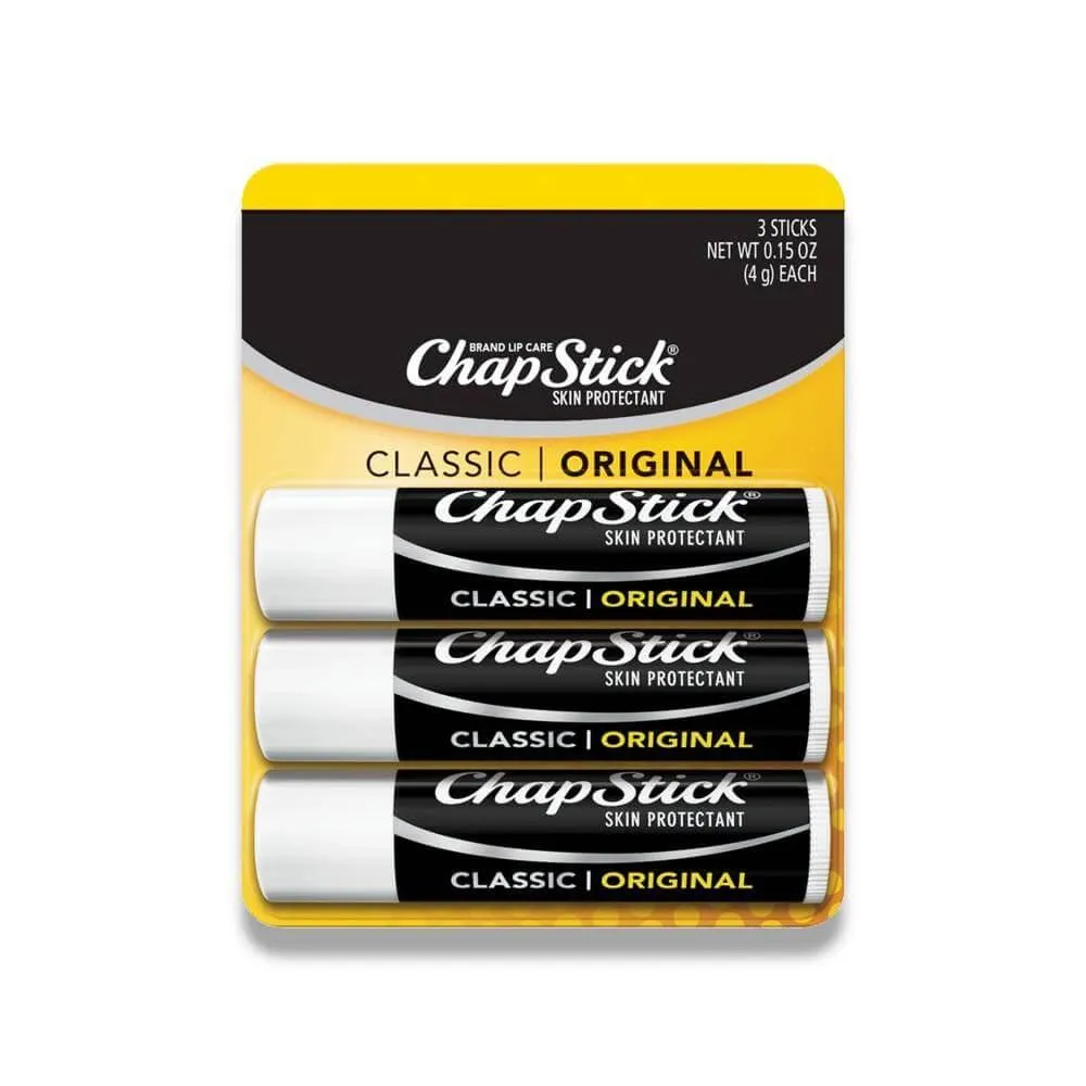 ChapStick - Classic Lip Balm Tube, Original Flavor, 3 Pack Each - 0.15 Oz -  12 Pack