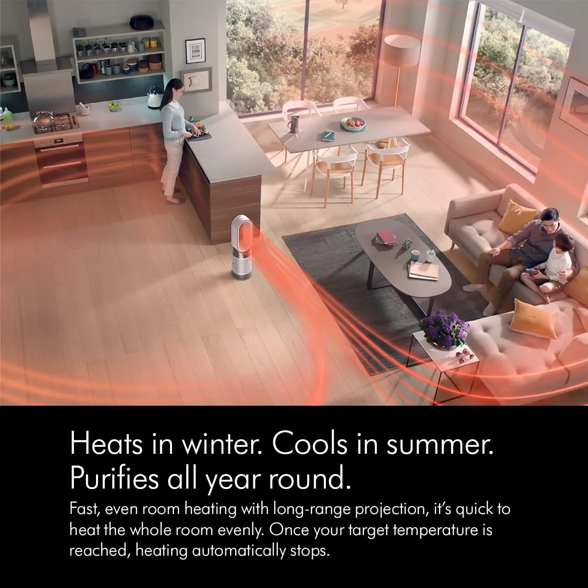 Dyson HP10 Gen1 Air Purifier Hot & Cold | HEPA H13 Filter | 350 Oscillation | Air Multiplier Technology | Auto Mode | Black/Nickel