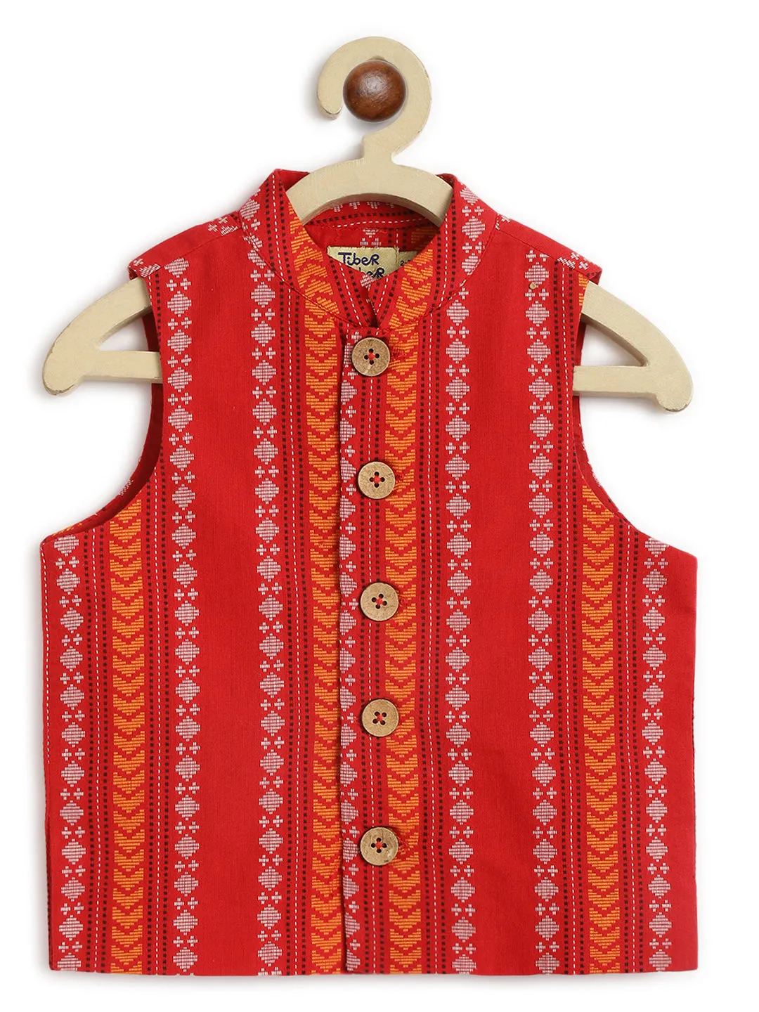 Jacquard Multi 3 Pc Bundi Set - Cream