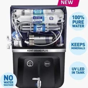 Kent NEW GRAND PLUS Bold & Black 9 Ltr Ro double Uv  Uf Tds