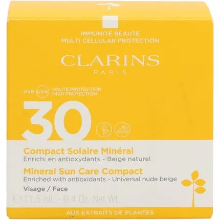 Mineral Sun Care Compact Beige Natural Sunscreen Face Cream Spf 30 Box 11 , 5 ml, Clarins