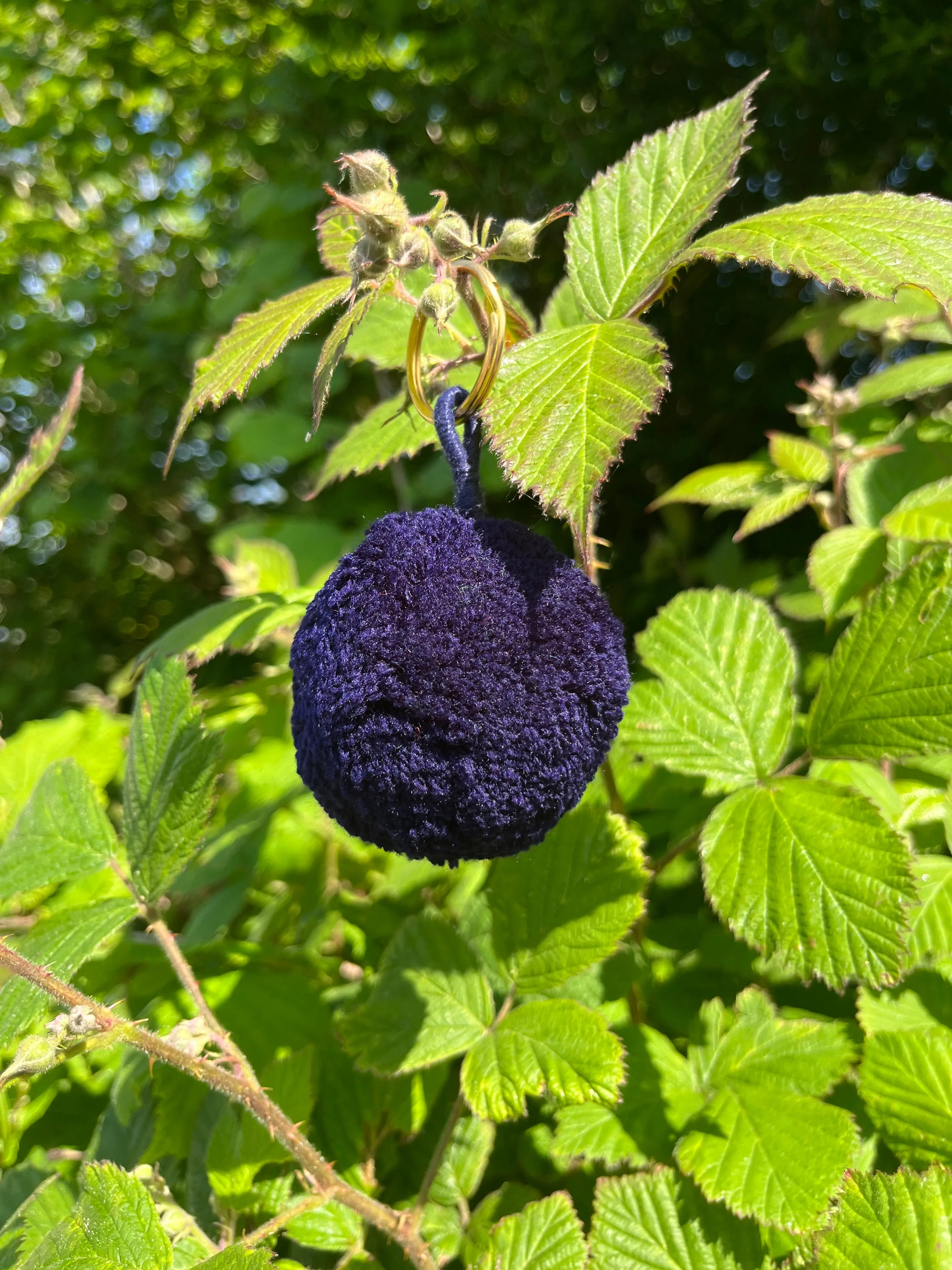 Navy Single Pom Keyring