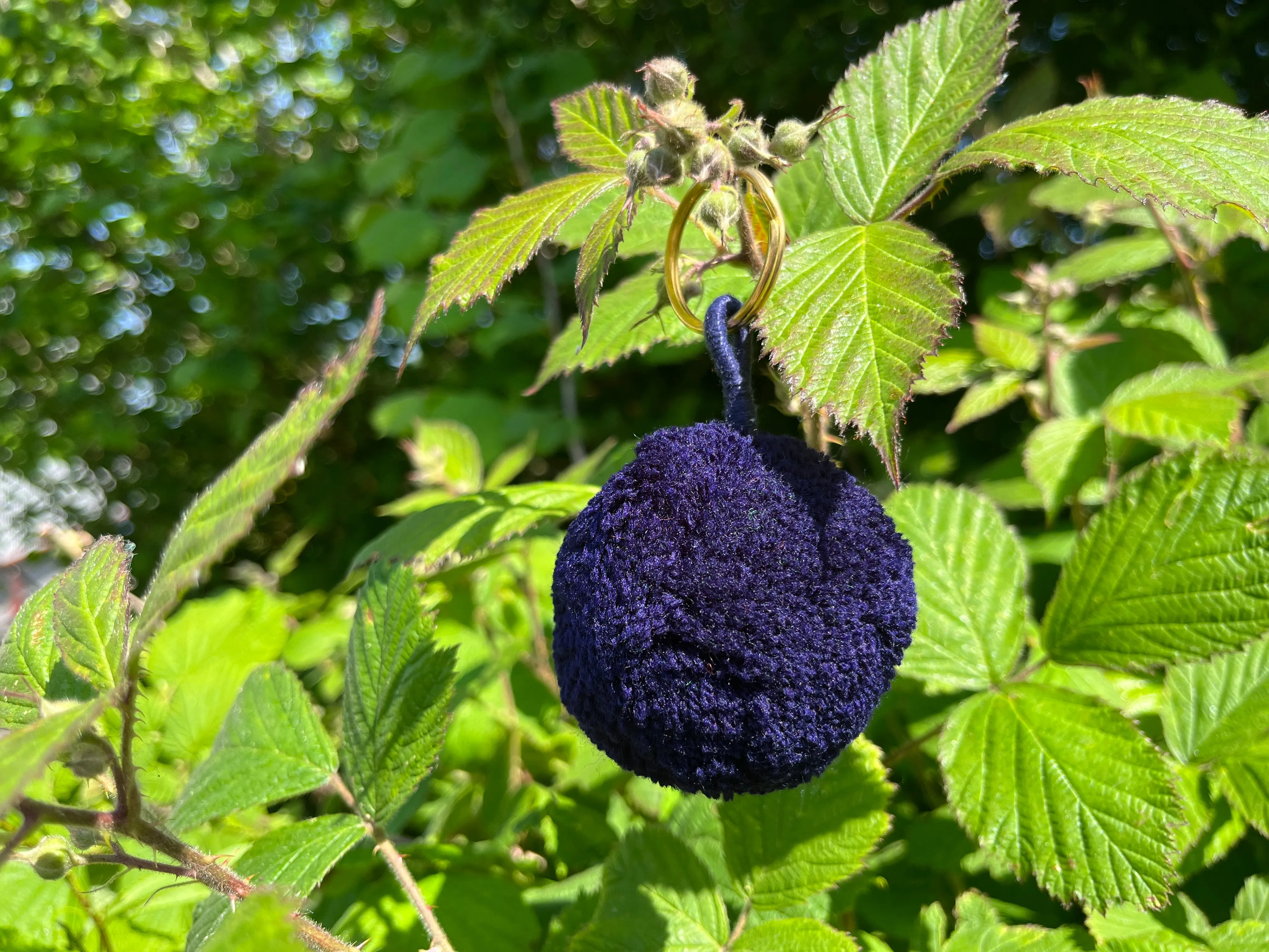 Navy Single Pom Keyring