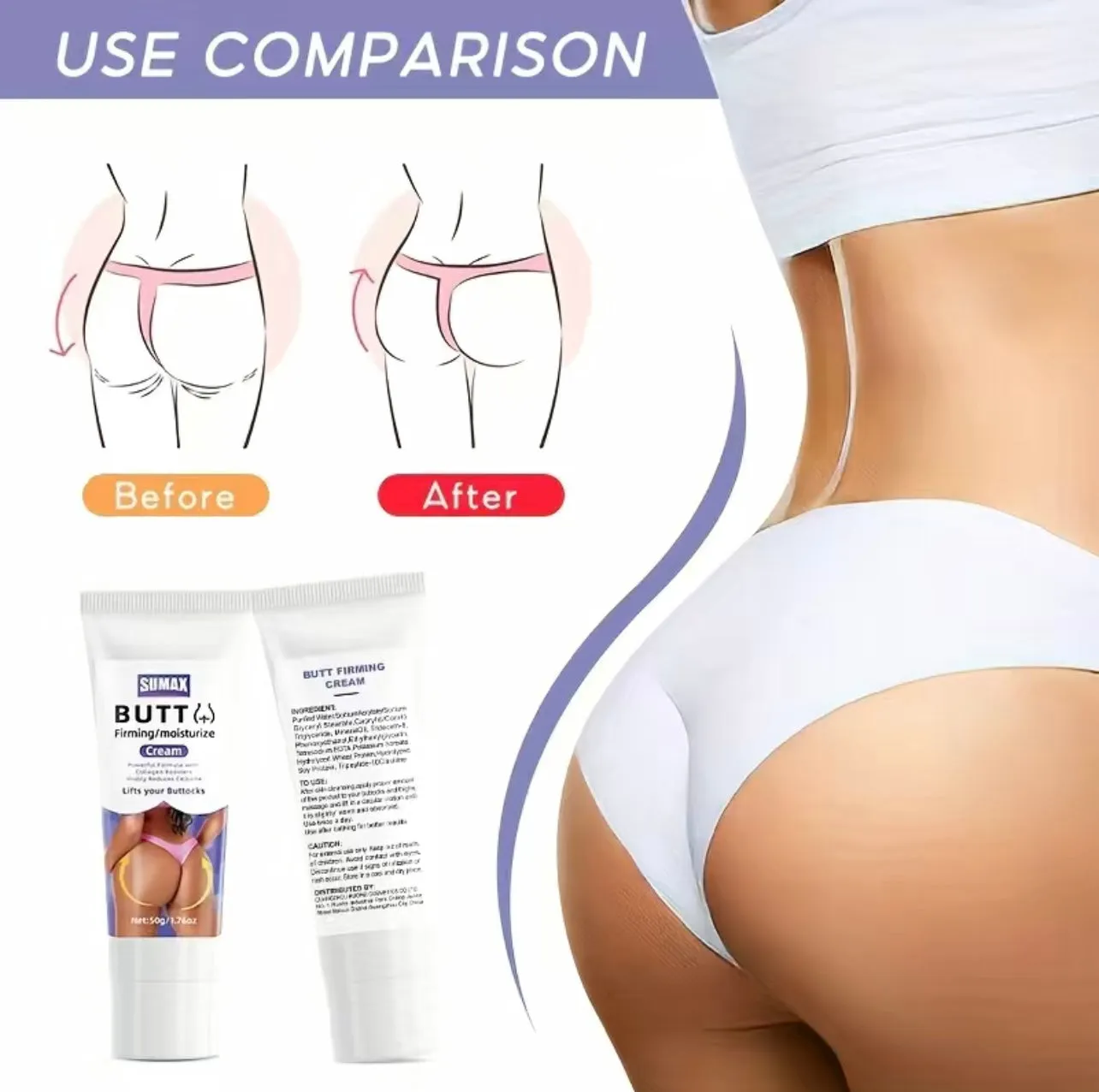Premium Salon Quality- Buttocks Firming, Lifting, Toning & Plumping Cream