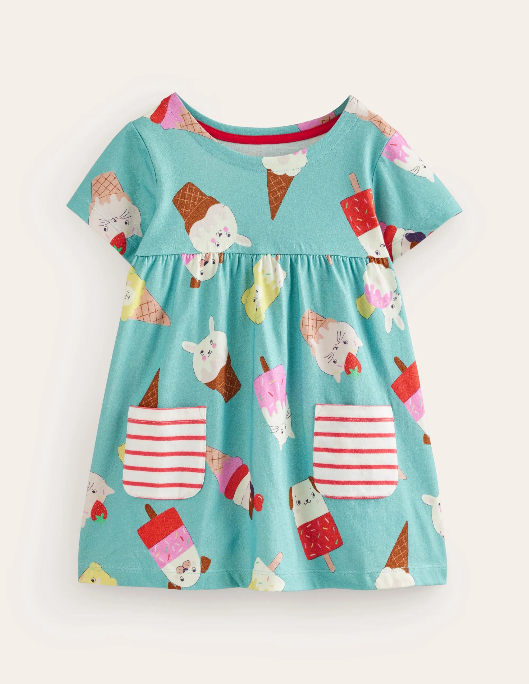 Short Sleeve Printed Tunic-Aqua Sea Ice Creams