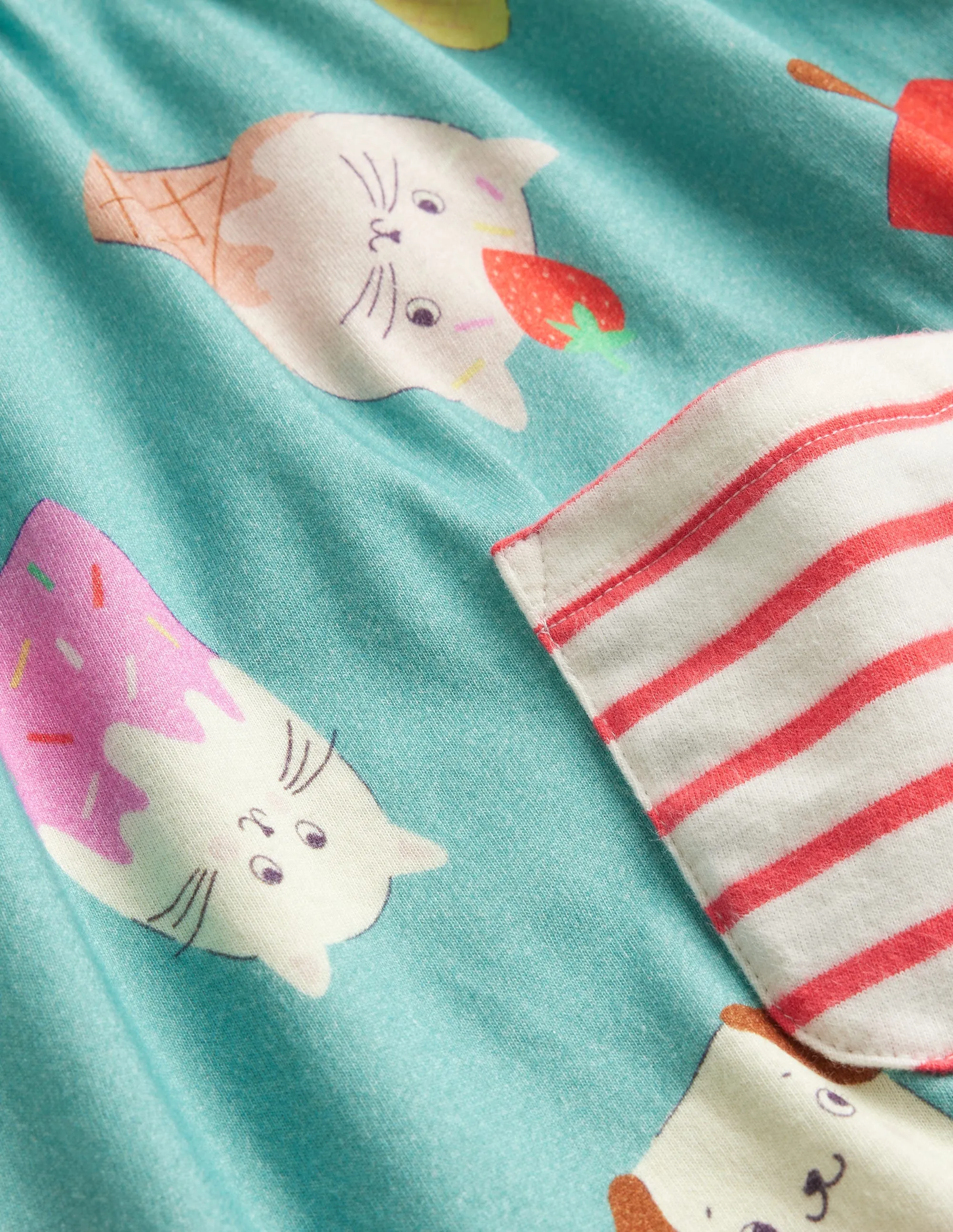 Short Sleeve Printed Tunic-Aqua Sea Ice Creams