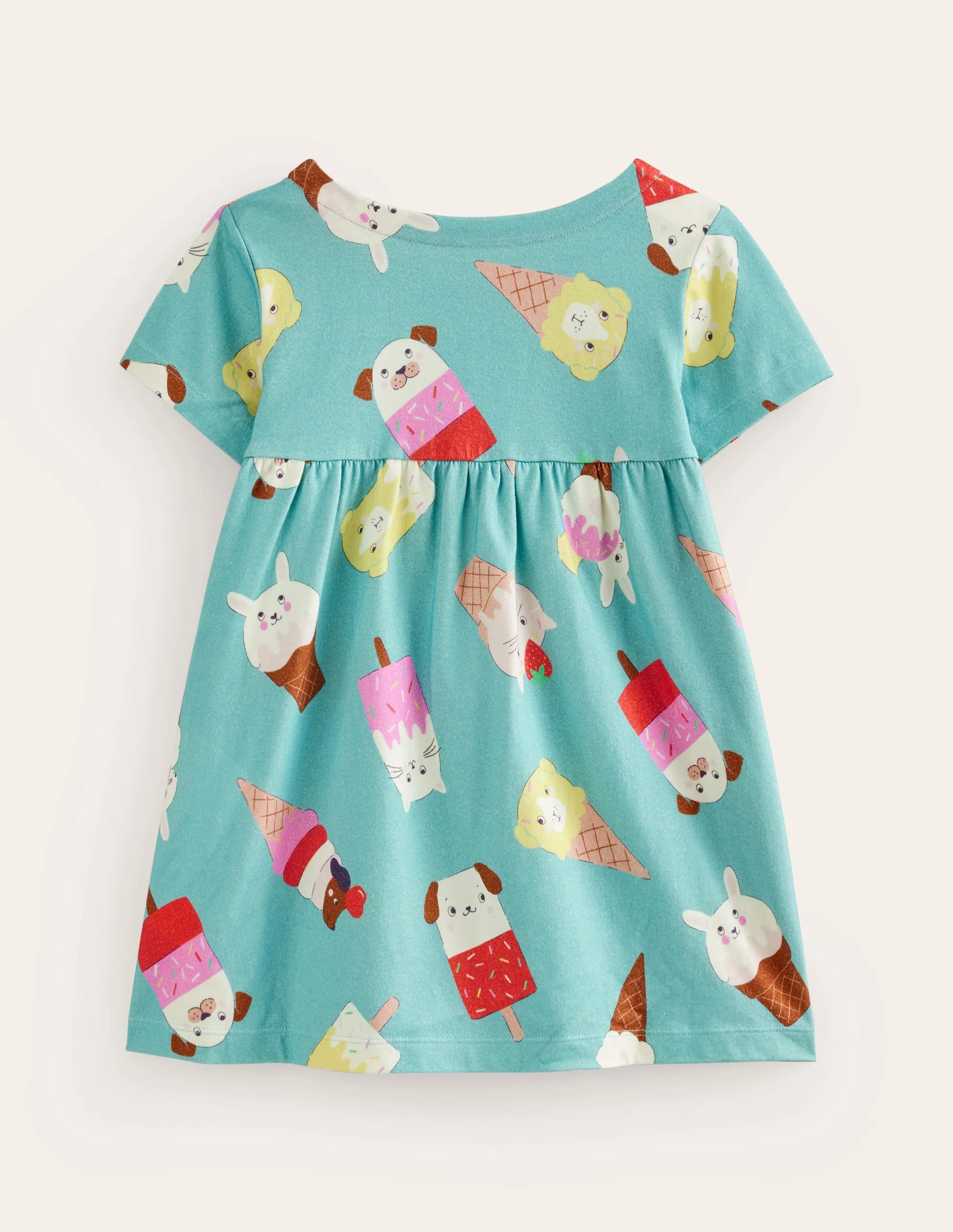 Short Sleeve Printed Tunic-Aqua Sea Ice Creams
