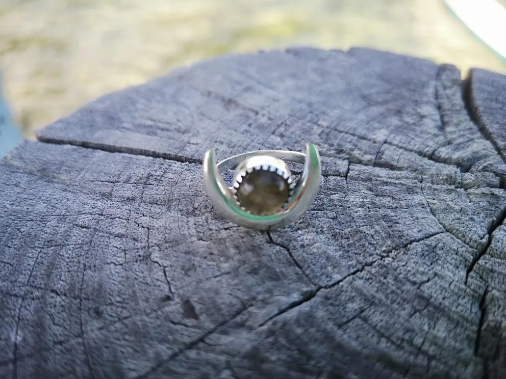Silver Ring Sun-Moon - moonstone / turquoise / labradorite