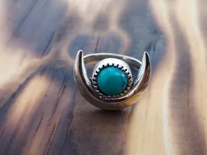 Silver Ring Sun-Moon - moonstone / turquoise / labradorite