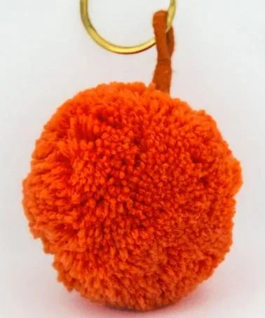Single Pom Keyring in Orange, Yellow or Aqua