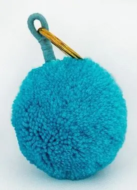 Single Pom Keyring in Orange, Yellow or Aqua