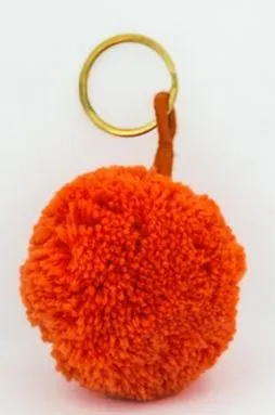 Single Pom Keyring in Orange, Yellow or Aqua