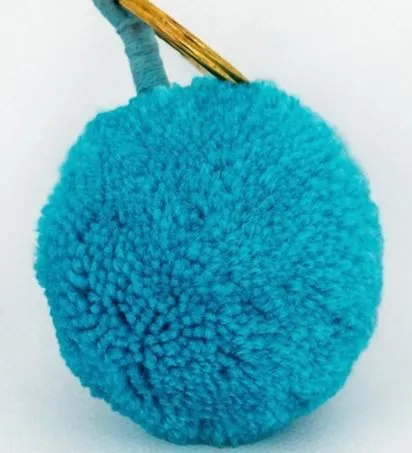 Single Pom Keyring in Orange, Yellow or Aqua