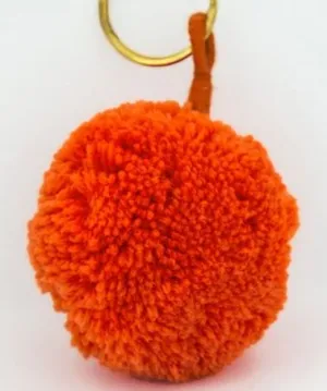 Single Pom Keyring in Orange, Yellow or Aqua