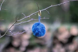 Teal Single Pom Keyring